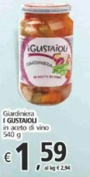 Alter Discount Giardiniera I GUSTAIOLI in aceto di vino 540 g offerta