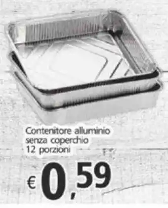 Alter Discount Contenitore alluminio senza coperchio 12 porzioni offerta