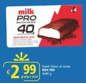 Alter Discount Snack fresco al cacao MILK PRO 4x40 g offerta