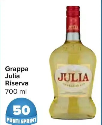 Carrefour Grappa Julia Riserva 700 ml offerta