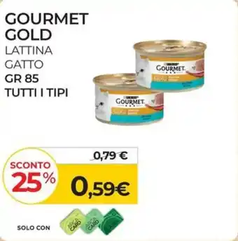 Arcaplanet GOURMET GOLD LATTINA GATTO GR 85 TUTTI I TIPI offerta