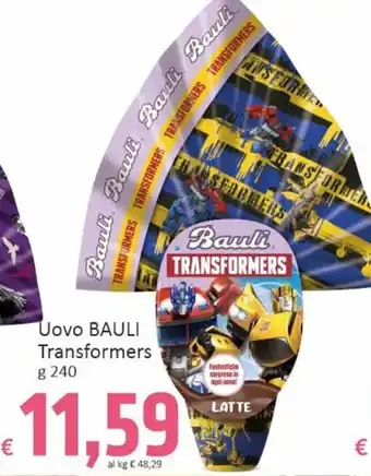 Paghi Poco Uovo BAULI Transformers g 240 offerta