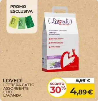 Arcaplanet LOVEDÌ LETTIERA GATTO ASSORBENTE LT.10 LAVANDA offerta