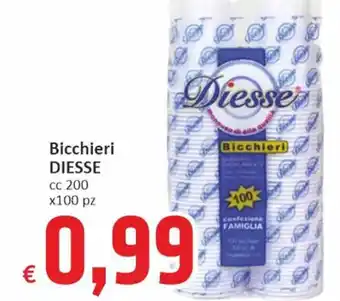 Paghi Poco Bicchieri DIESSE cc 200 x100 pz offerta