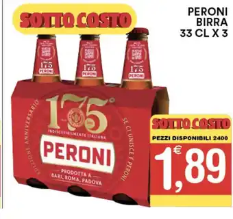 Gecop PERONI BIRRA 33 CL X 3 offerta