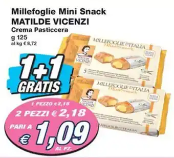 Prix Quality Millefoglie Mini Snack MATILDE VICENZI Crema Pasticcera g 125 offerta