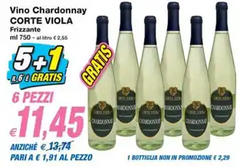 Prix Quality Vino Chardonnay CORTE VIOLA Frizzante ml 750 offerta