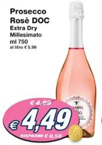 Prix Quality Prosecco Rosè DOC Extra Dry Millesimato ml 750 offerta