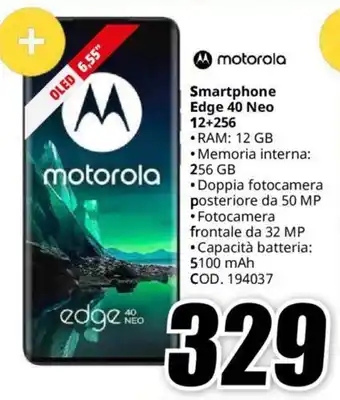 MediaWorld motorola Smartphone Edge 40 Neo 12+256 offerta