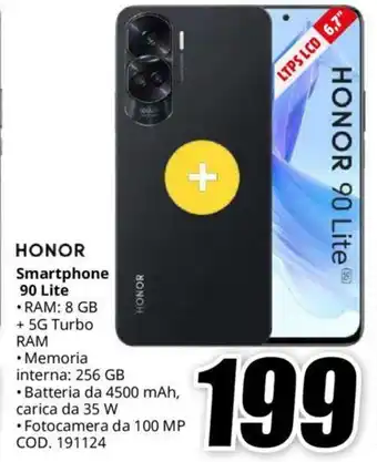 MediaWorld HONOR Smartphone 90 Lite offerta