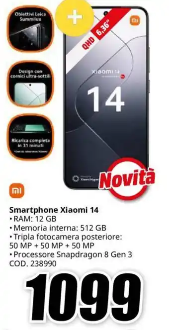 MediaWorld Smartphone Xiaomi 14 offerta