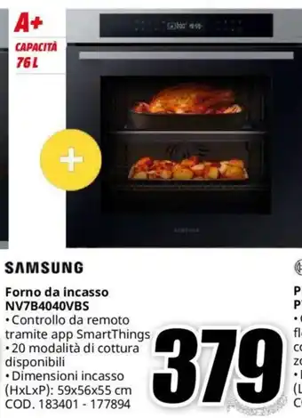 MediaWorld SAMSUNG Forno da incasso NV7B4040VBS offerta