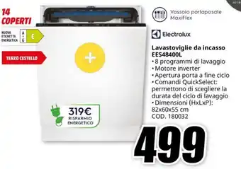 MediaWorld Electrolux Lavastoviglie da incasso EES48400L offerta