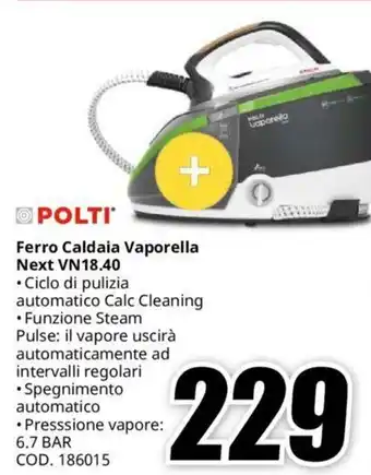 MediaWorld POLTI Ferro Caldaia Vaporella Next VN18.40 offerta