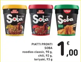 Spazio Conad PIATTI PRONTI SOBA noodles classic, 90 g, chili, 92 g, teriyaki, 93 g offerta