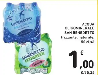 Spazio Conad ACQUA OLIGOMINERALE SAN BENEDETTO frizzante, naturale, 50 cl x6 offerta