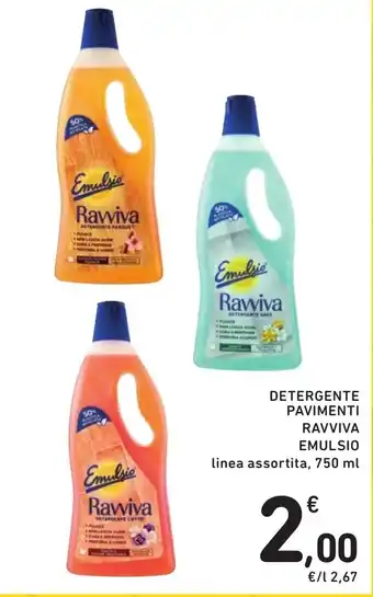Spazio Conad DETERGENTE PAVIMENTI RAVVIVA EMULSIO linea assortita, 750 ml offerta