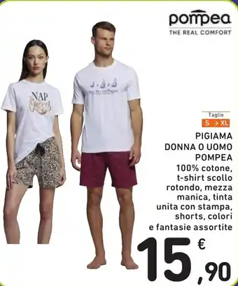 Spazio Conad pompea PIGIAMA DONNA O UOMO POMPEA offerta