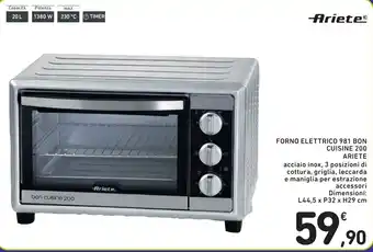 Spazio Conad Ariete FORNO ELETTRICO 981 BON CUISINE 200 ARIETE offerta