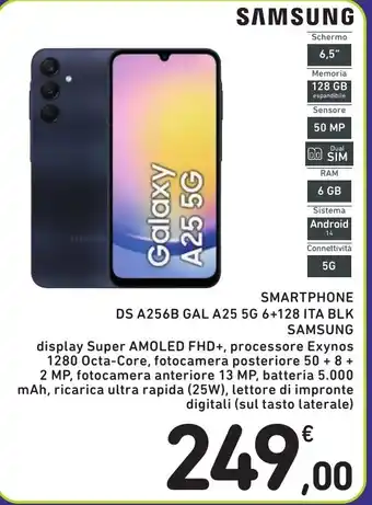 Spazio Conad SAMSUNG SMARTPHONE DS A256B GAL A25 5G 6+128 ITA BLK offerta