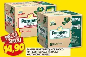 Risparmio Casa PAMPERS BABY DRY QUADRIPACCO offerta