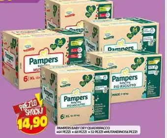 Risparmio Casa PAMPERS BABY DRY QUADRIPACCO offerta