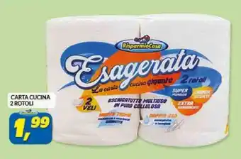 Risparmio Casa CARTA CUCINA 2 ROTOLI offerta