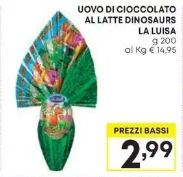 Pam UOVO DI CIOCCOLATO AL LATTE DINOSAURS LA LUISA g 200 offerta
