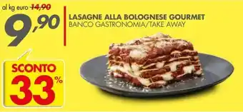 LASAGNE ALLA BOLOGNESE GOURMET BANCO GASTRONOMIA/TAKE AWAY