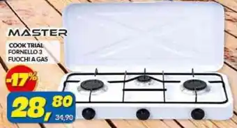 Risparmio Casa MASTER COOK TRIAL FORNELLO 3 FUOCHI A GAS offerta