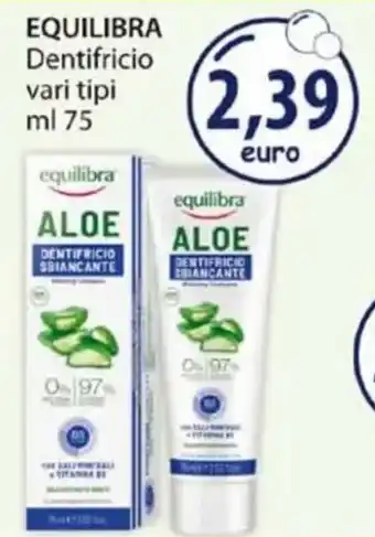 Acqua & Sapone EQUILIBRA Dentifricio vari tipi ml 75 offerta