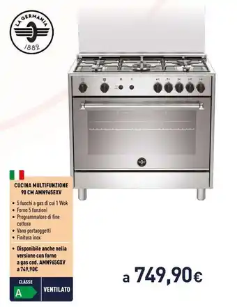 Unieuro CUCINA MULTIFUNZIONE 90 CM AMN965EXV offerta