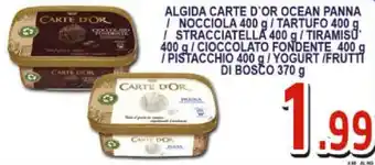 Sacoph Algida Carte D'or Ocean Panna / Nocciola 400 g / Tartufo 400 g / Stracciatella 400 g / Tiramisu 400 g offerta