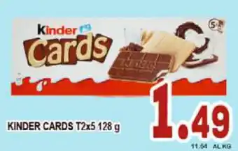 Sacoph Kinder Cards T2x5 128 g offerta