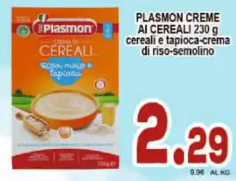 Sacoph Plasmon Creme Al Cereali 230 g offerta