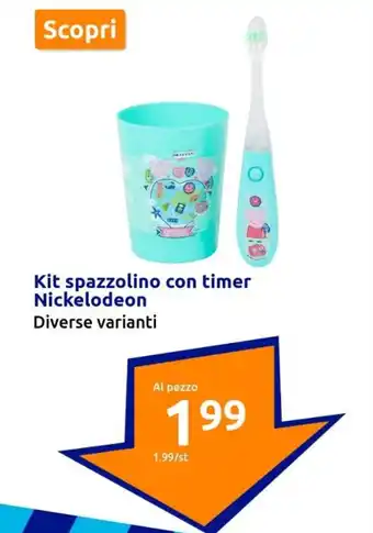 Kit spazzolino con timer Nickelodeon