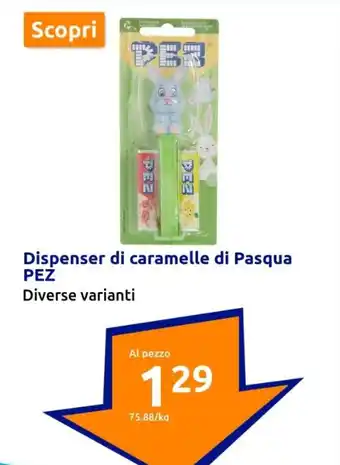 Action Dispenser di caramelle di Pasqua PEZ offerta