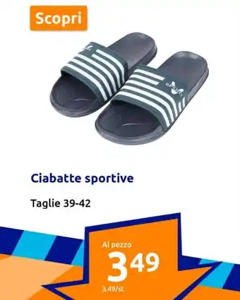 Action Ciabatte sportive Taglie 39-42 offerta