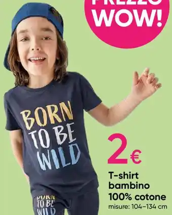 Pepco T-shirt bambino 100% cotone misure: 104-134 cm offerta