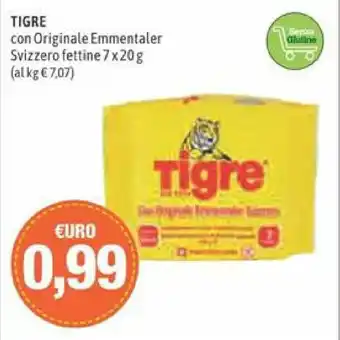 Tigre con Originale Emmentaler Svizzero fettine 7 x 20 g