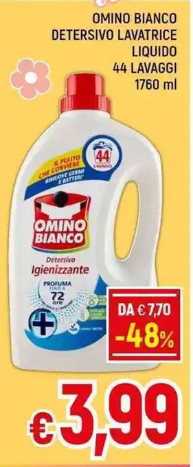 A&O OMINO BIANCO DETERSIVO LAVATRICE LIQUIDO 44 LAVAGGI 1760 ml offerta