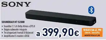 Unieuro SONY SOUNDBAR HT-S2000 offerta