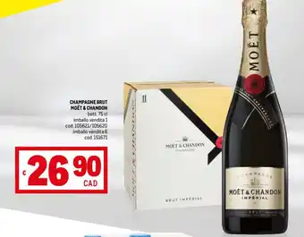 Metro CHAMPAGNE BRUT MOËT & CHANDON bott. 75 cl offerta
