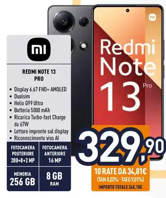 Unieuro REDMI NOTE 13 PRO offerta