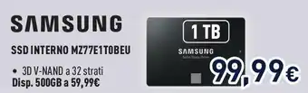 Unieuro SAMSUNG SSD INTERNO MZ77E1TOBEU offerta