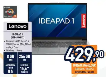 Unieuro Lenovo IDEAPAD 1 (82R400KHIX) offerta