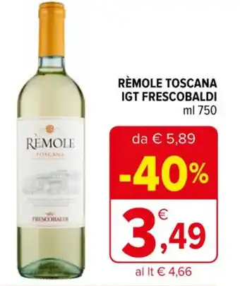 Iperal RÈMOLE TOSCANA IGT FRESCOBALDI ml 750 offerta