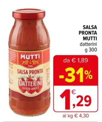 Iperal SALSA PRONTA MUTTI datterini g 300 offerta