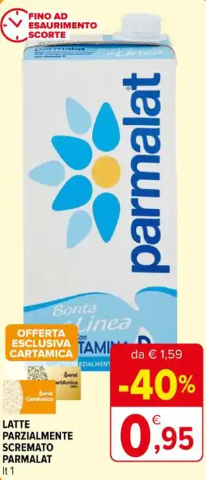 Iperal LATTE PARZIALMENTE SCREMATO PARMALAT 1 lt offerta