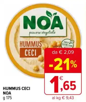 Iperal HUMMUS CECI NOA g 175 offerta